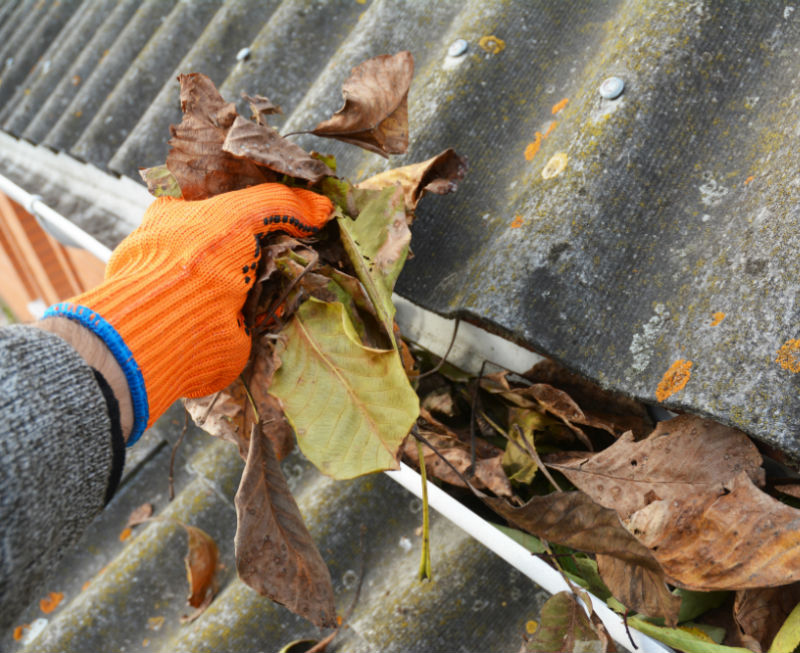 Cleaning residential guttering